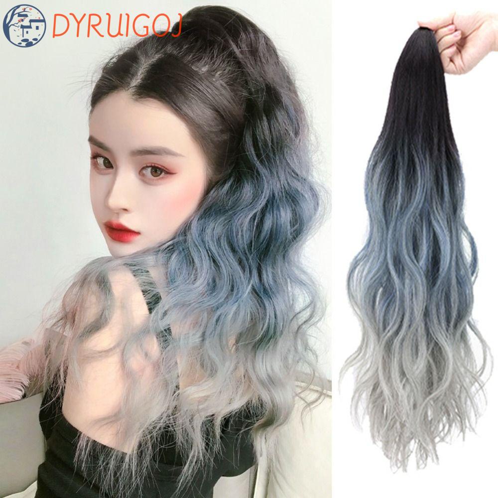 Tóc Giả Yyruidoj Từ Sợi Tổng Hợp Màu Xanh Dương Tự Nhiên Chất Lượng Cao