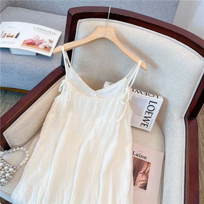 [F &amp; X] Đầm Ngắn Hai Dây Cổ Chữ v Dáng Ôm Cao Cấp Phong Cách Pháp Thời Trang Mùa Hè Độc Đáo Dành Cho Nữ