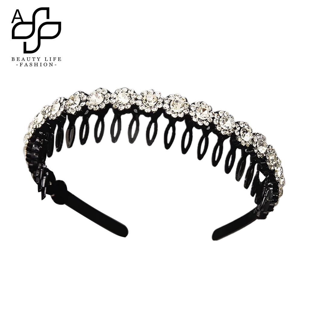 Cài Tóc Hình Hoa Đính Đá Lấp Lánh Chống Trượt Có Răng Giả Thời Trang Cho Bé Gái