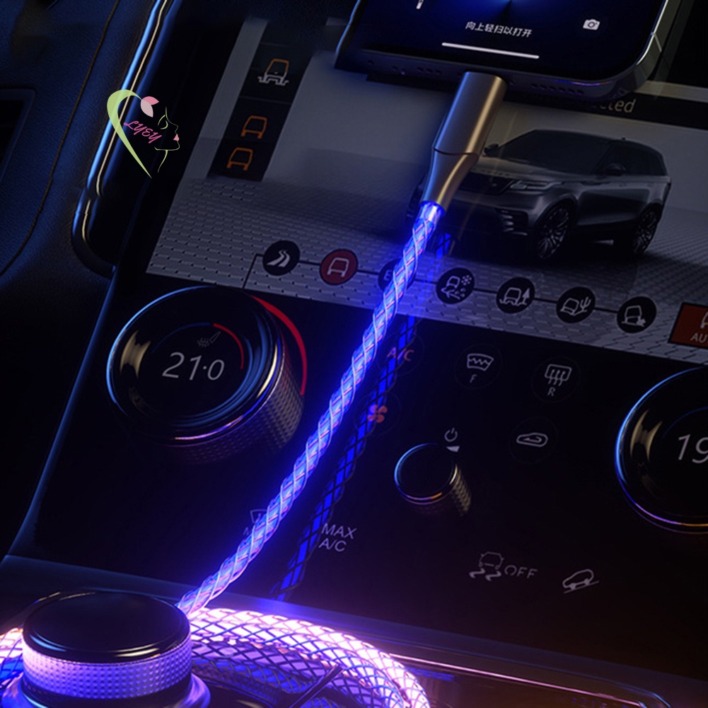 Cáp Sạc Nhanh Có Đèn Màu Gradient Cho Điện Thoại / Máy Tính Bảng