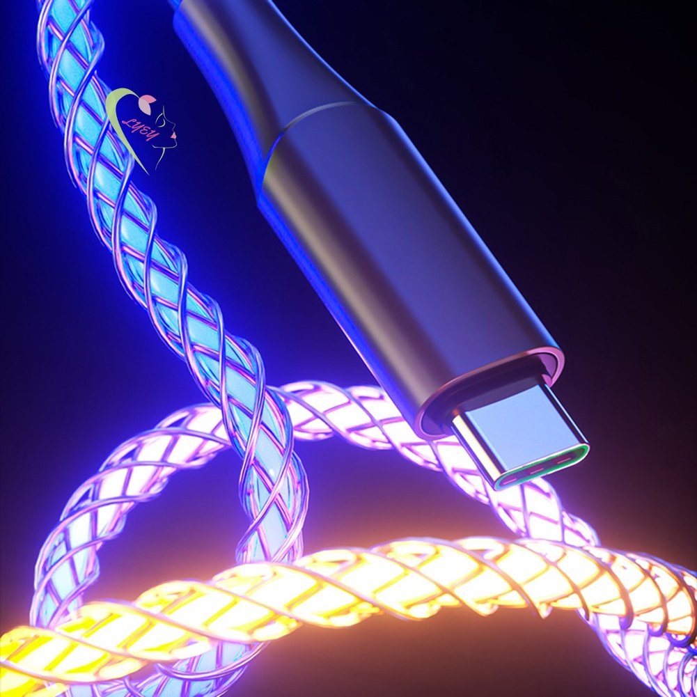 Cáp Sạc Nhanh Có Đèn Màu Gradient Cho Điện Thoại / Máy Tính Bảng