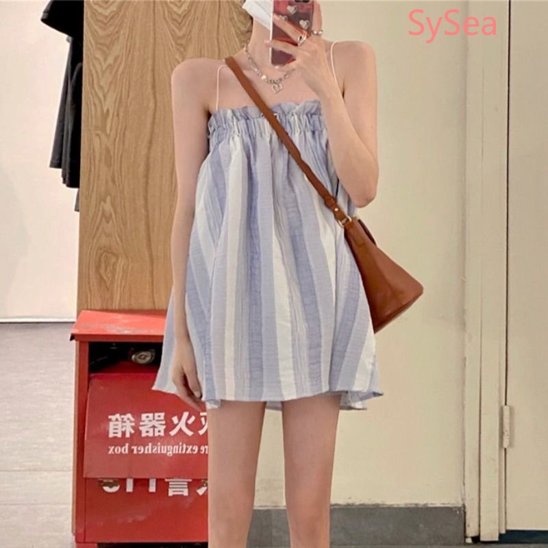 Áo Hai Dây Dáng Rộng Thời Trang Mùa Hè Pháp Cho Nữ