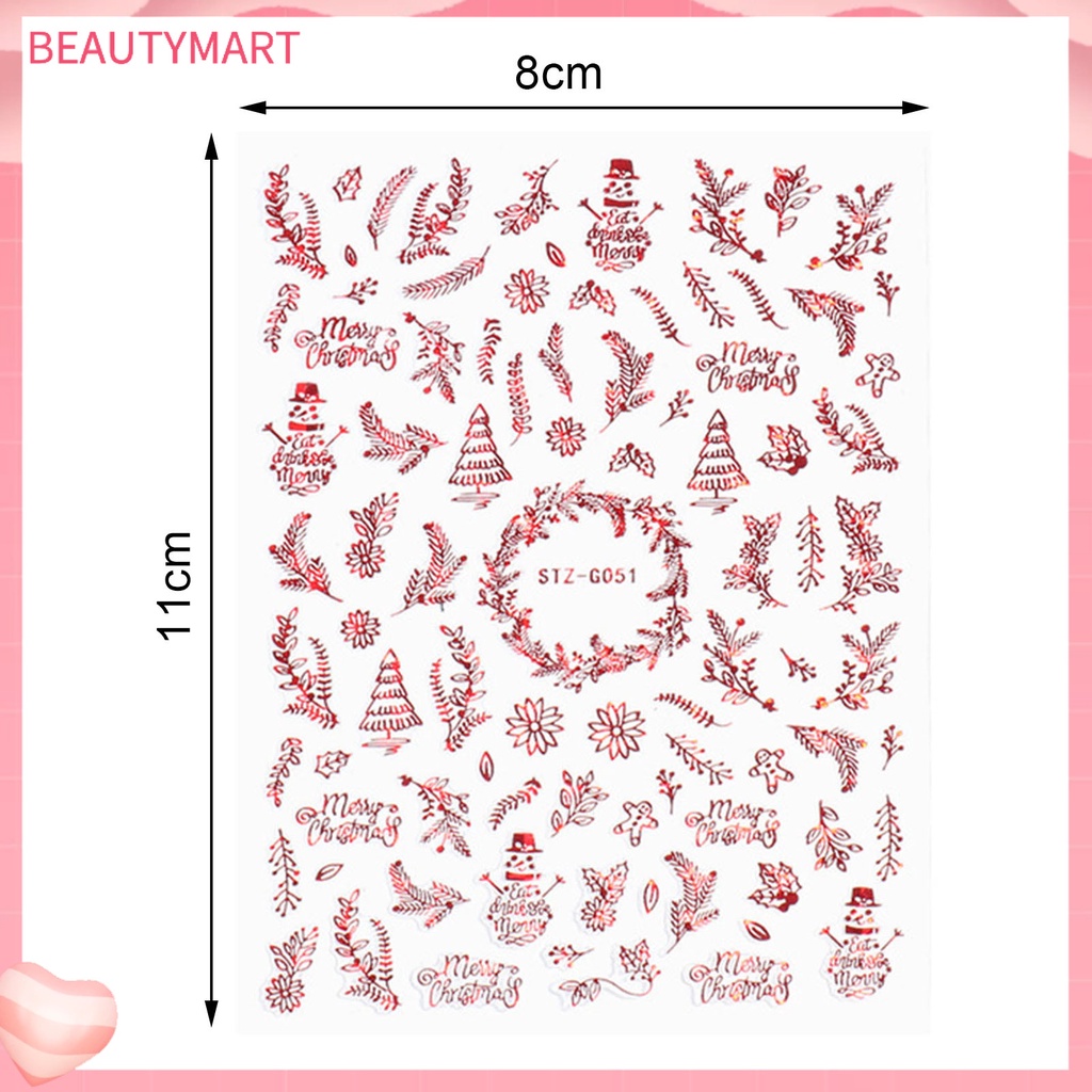 Miếng Dán Trang Trí Móng Tay Họa Tiết Giáng Sinh DIY