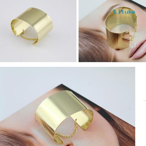 Vòng Tay Hợp Kim Hở Ngón Màu Trơn Phong Cách Rock Thời Trang Cho Nữ