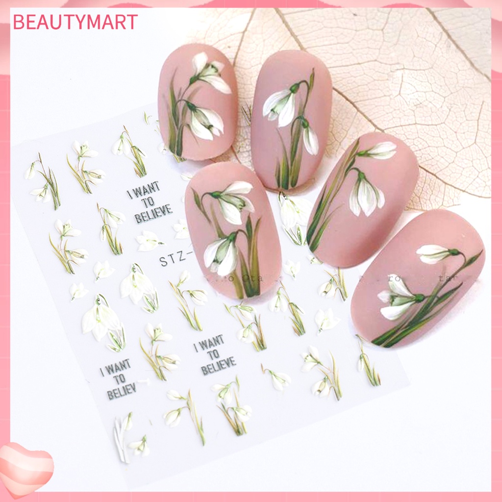 Miếng Dán Trang Trí Móng Tay Tạo Hiệu Ứng 5D Hình Hoa Tulip