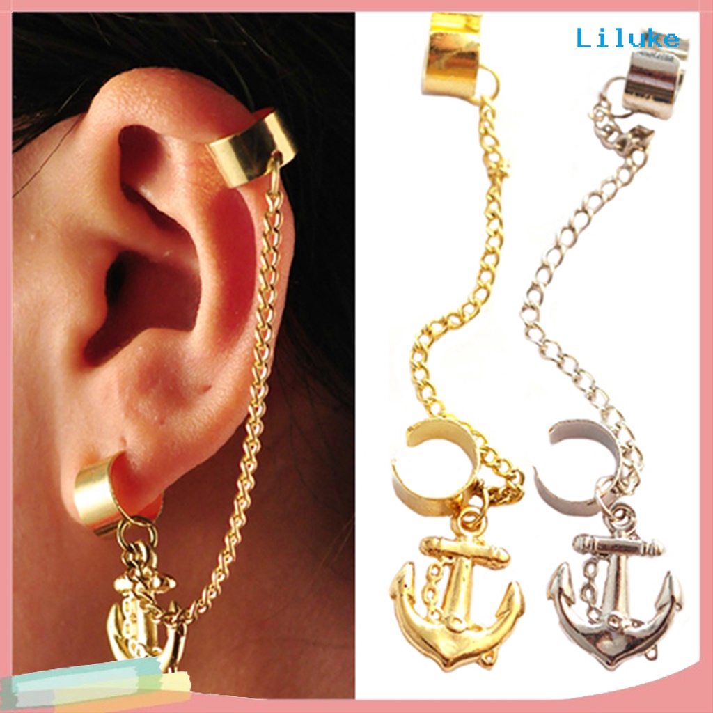 Đôi Khuyên KẹP Tai HìNh Mỏ Neo PhốI Tua Rua ThờI Trang Cho Nữ