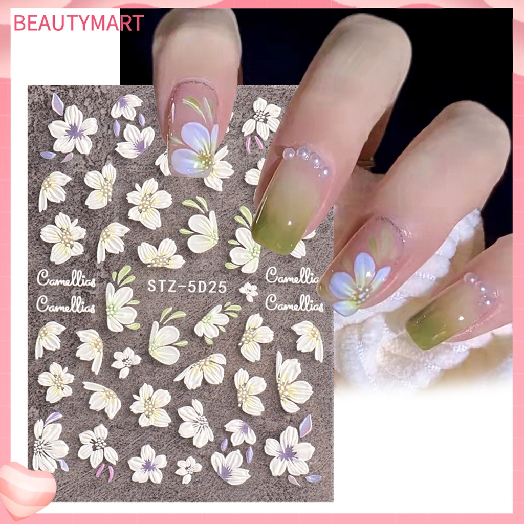 Miếng Dán Trang Trí Móng Tay DIY Hình Hoa Trà Cổ Điển Dành Cho Nữ