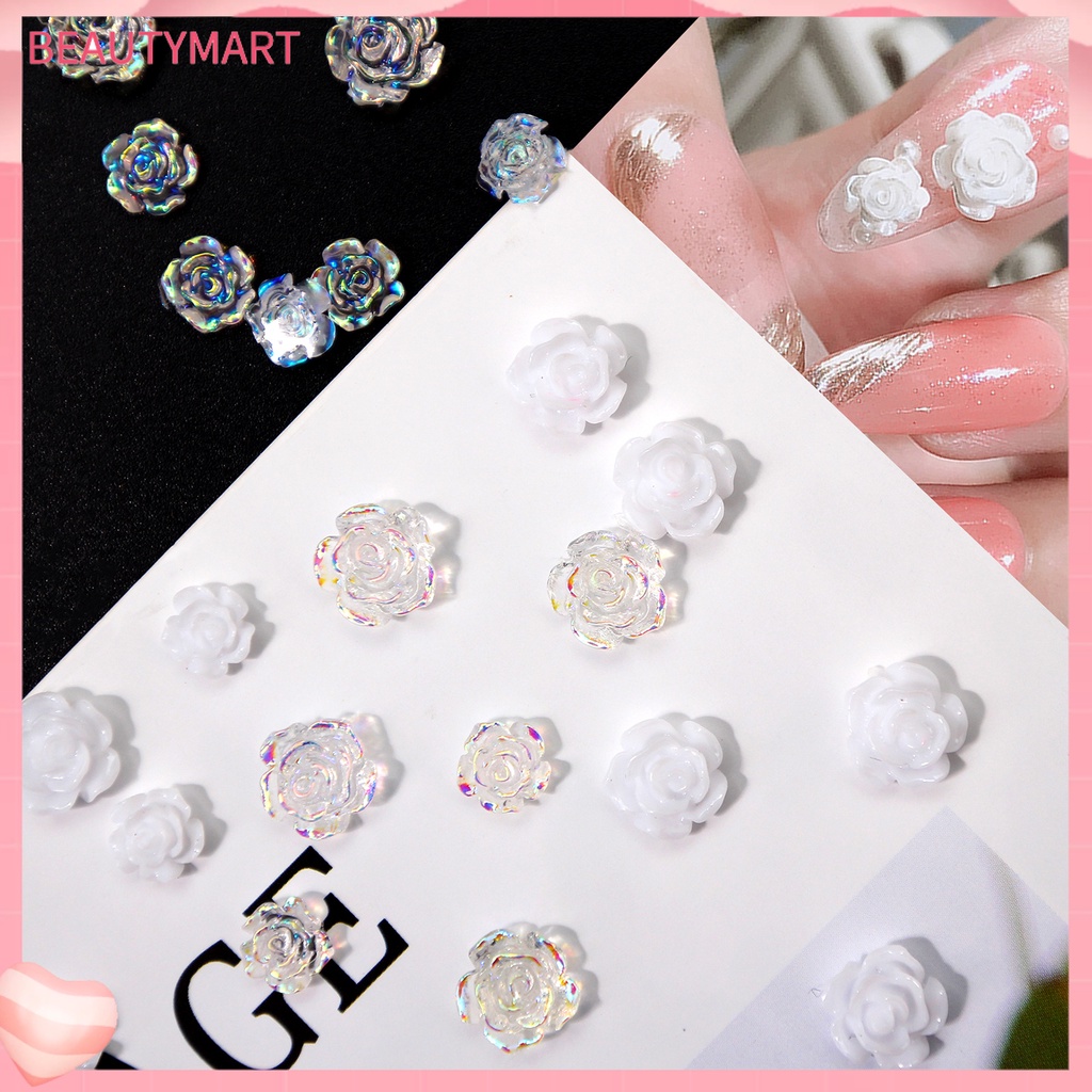 1 Hộp Phụ Kiện Hoa Mini Lấp Lánh Trang Trí Móng Tay Không Phai Màu Cho Nữ