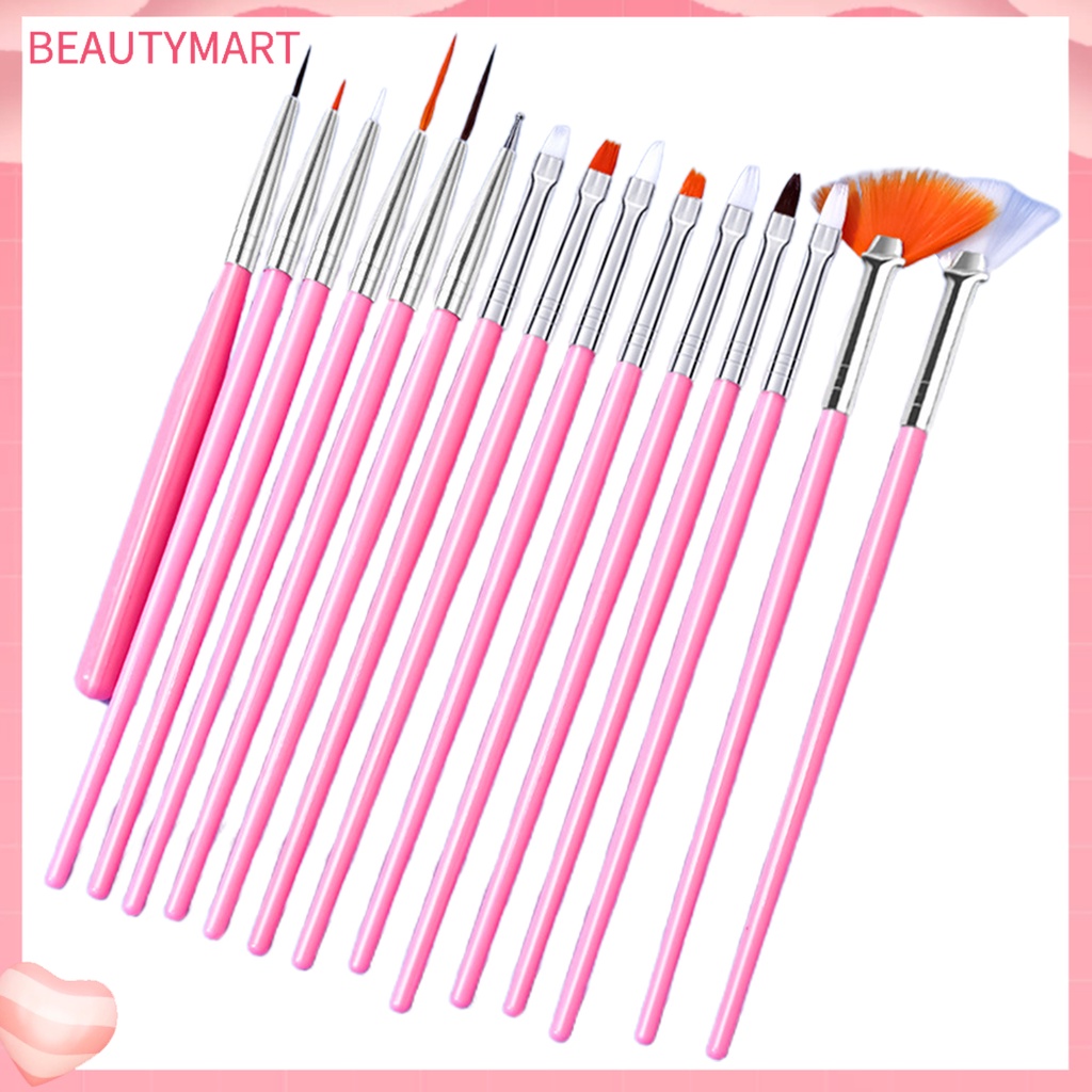 Bộ 15 Cọ Vẽ Móng Tay Đầu Mềm Không Phai Màu Hiệu Ứng Gradient DIY