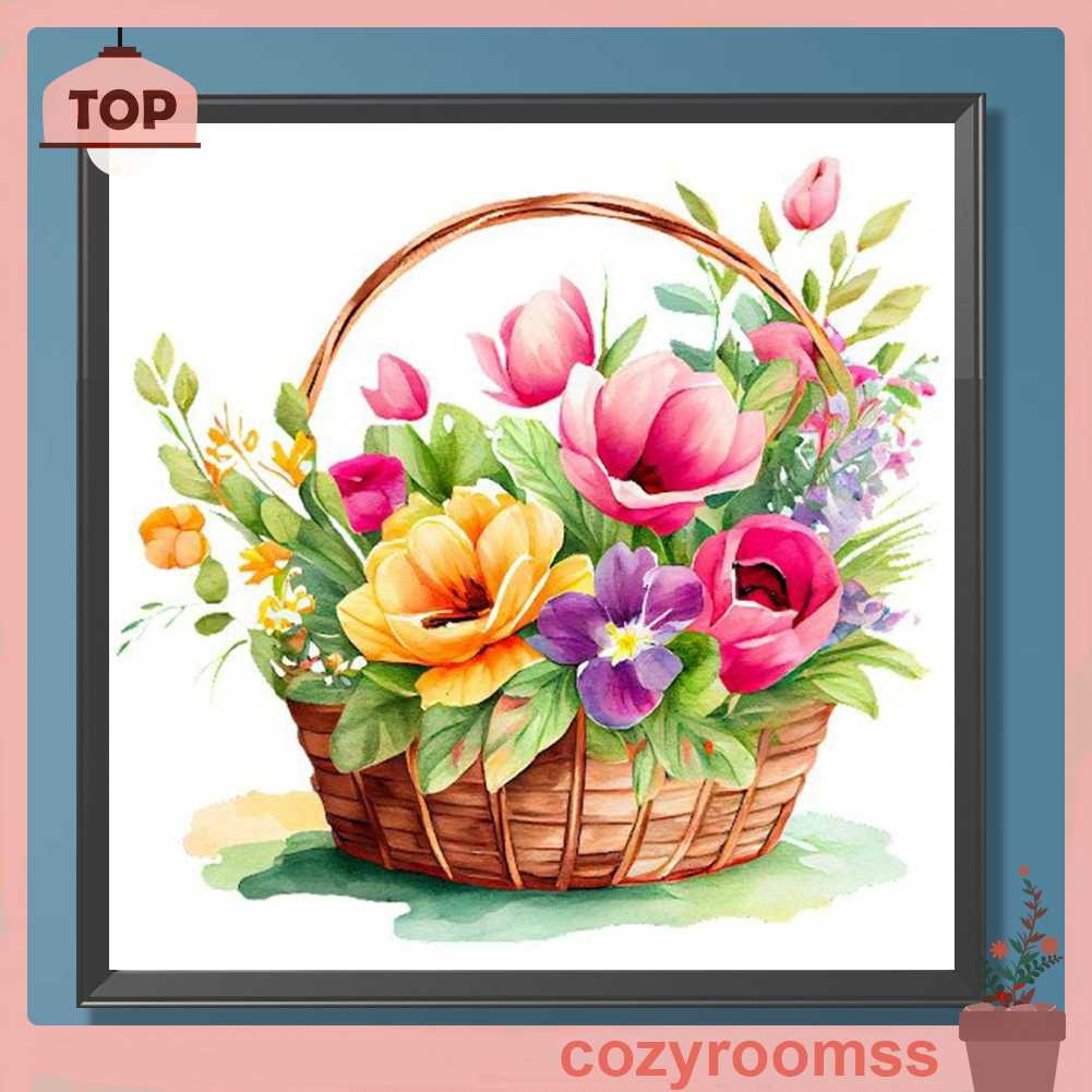 Tranh Đính Đá Kim Cương Toàn Bộ 5D DIY Hình Vẽ Hoa Trang Trí Nhà Cửa