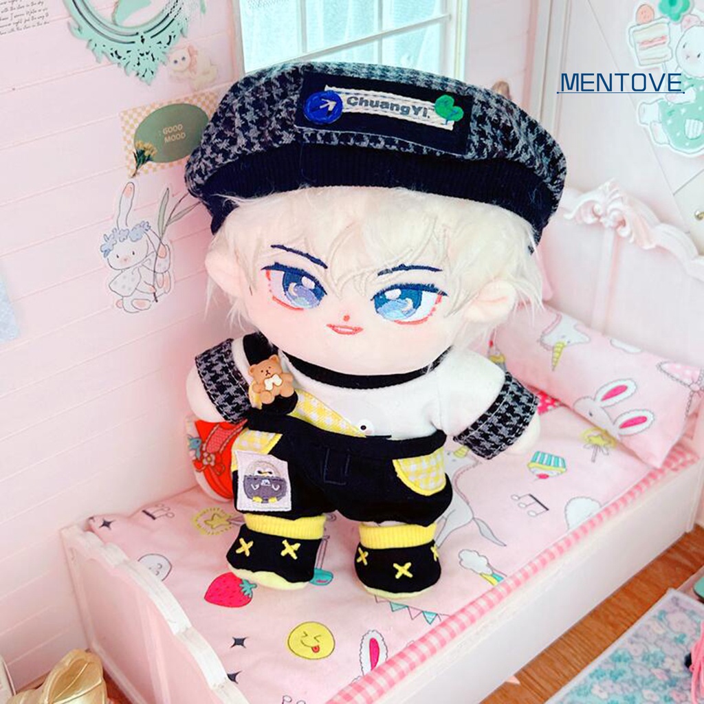 1 Set Áo Thun Và Quần Yếm 20cm Dễ Thương Cho Búp Bê