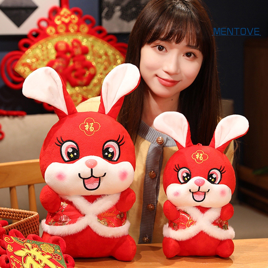 Thỏ Nhồi Bông 22 / 30 / 40cm Phong Cách Trung Hoa Trang Trí Năm Mới 2023