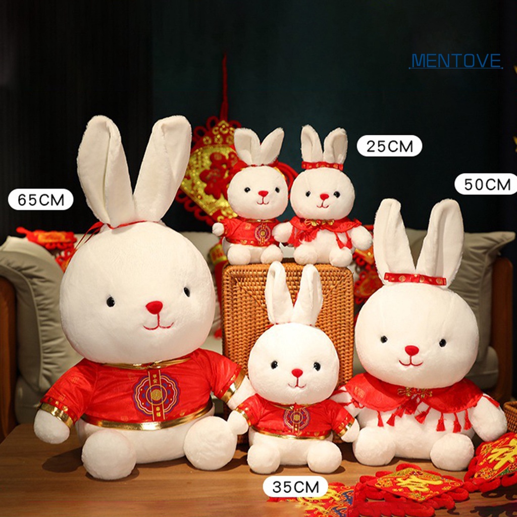 Thỏ Nhồi Bông May Mắn Phong Cách Trung Hoa Dễ Thương Cho Năm Mới 2023