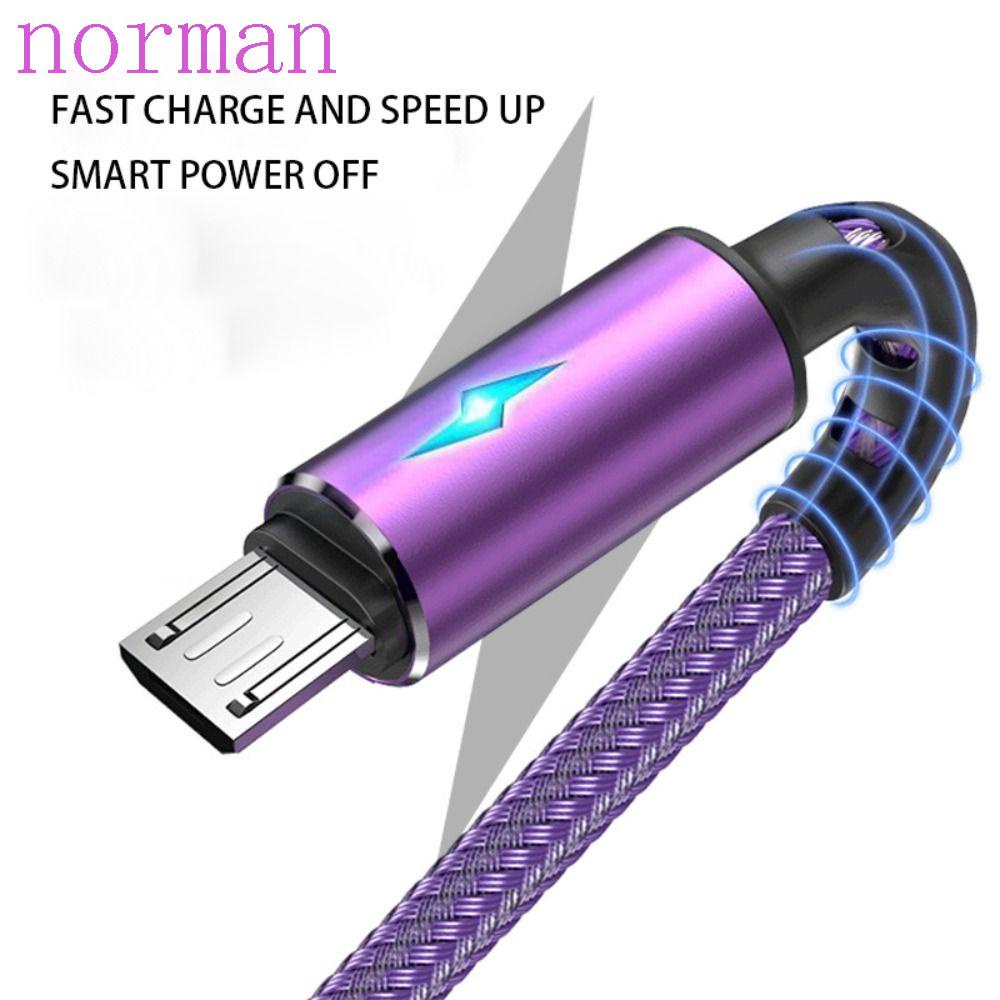 Cáp Dữ Liệu NORMAN Micro USB Chất Lượng Cao Có Đèn LED Kỹ Thuật Số Cho Điện Thoại