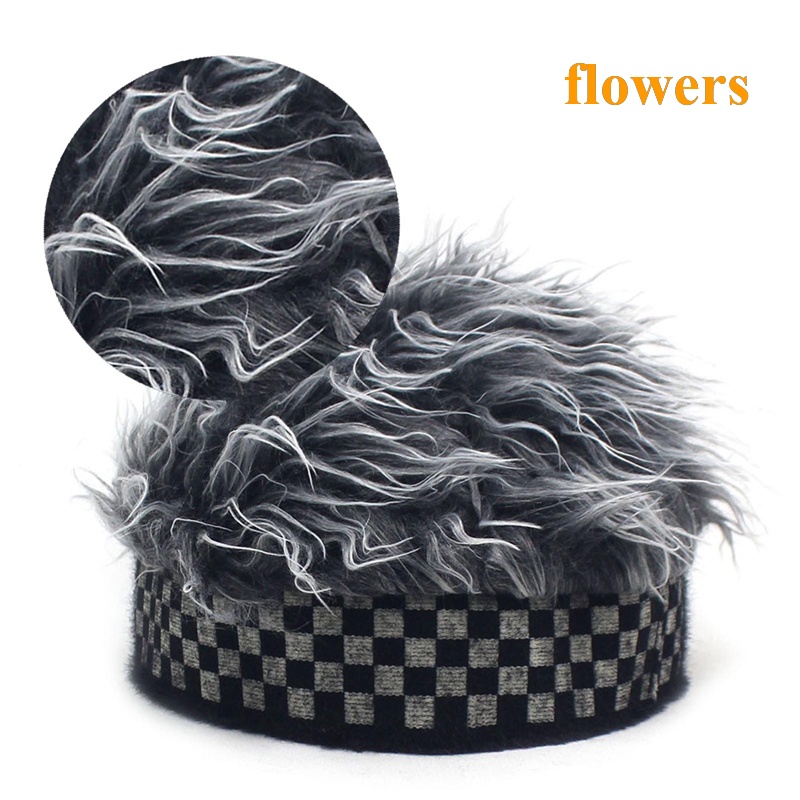 Mũ Beanie Đính Hoa Giả Vành Ngắn Không Vành Vui Nhộn Có Thể Điều Chỉnh Được