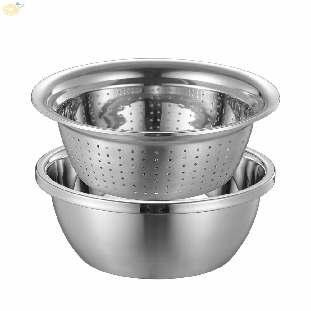 【VARSTR】Mixing Bowl 26x26x10cm Durable Kitchenware Set Stainless Steel Tool New