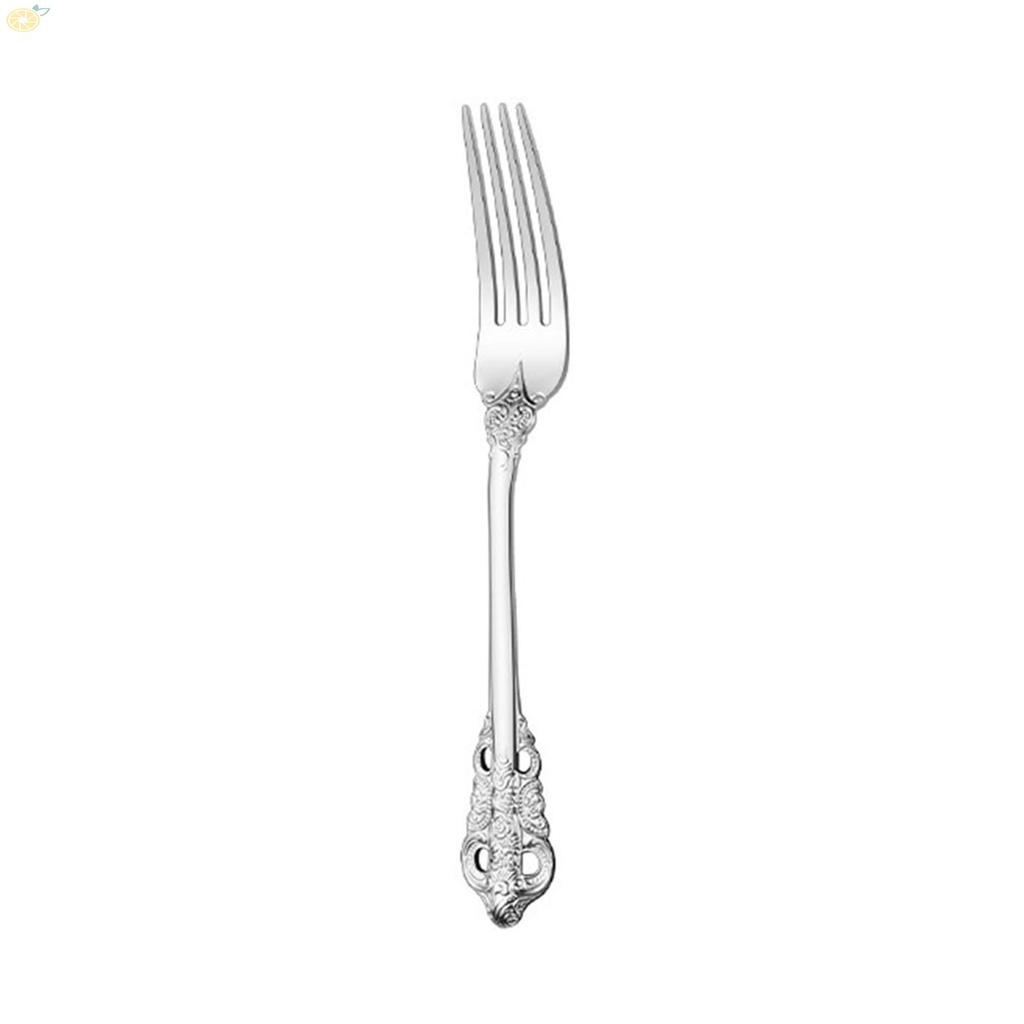 【VARSTR】Dinner Fork Polished Reliable Rust Resistant Sliver Stainless Steel Vintage
