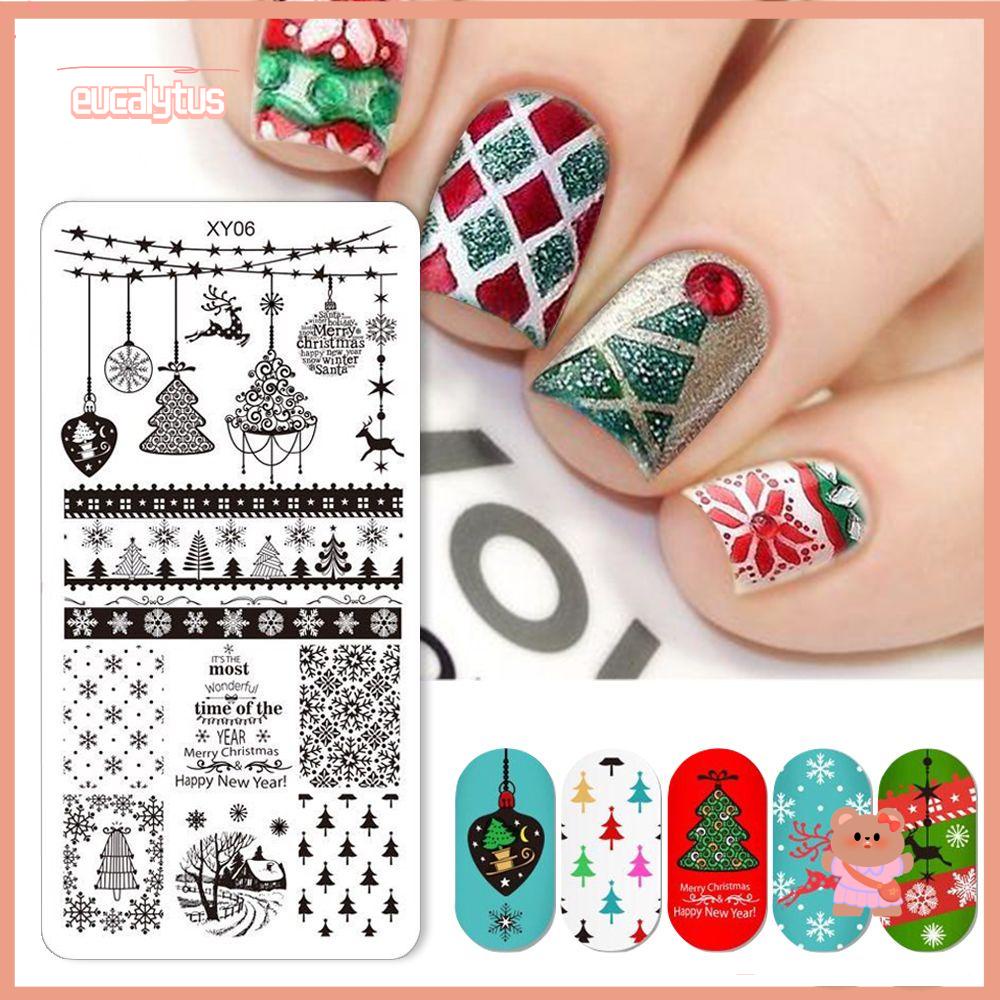 1 Khuôn Hình Hoa Tuyết / Nai Sừng Tấm Chất Liệu Inox Dùng Để Trang Trí Móng Nghệ Thuật