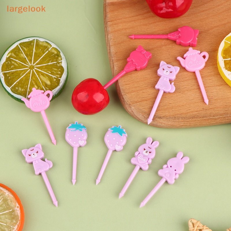 1 Bộ Nĩa Ăn Trái Cây / Tráng Miệng / Đồ Ăn Tráng Miệng Hình Hoạt Hình Mini Dễ Thương Dành Cho Trẻ Em