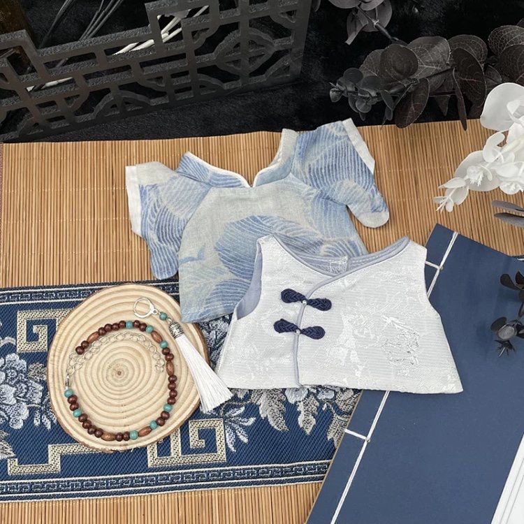Bộ Quần Áo Hán Phục Bằng Vải Cotton 20cm Phong Cách Trung Hoa Dành Cho Búp Bê Em Bé Không Đóng Băng Hàng Có Sẵn Miễn Phí Vận Chuyển