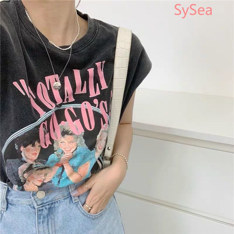 Áo Sát Nách Dáng Rộng In Họa Tiết Thời Trang Mùa Hè Cho Nữ