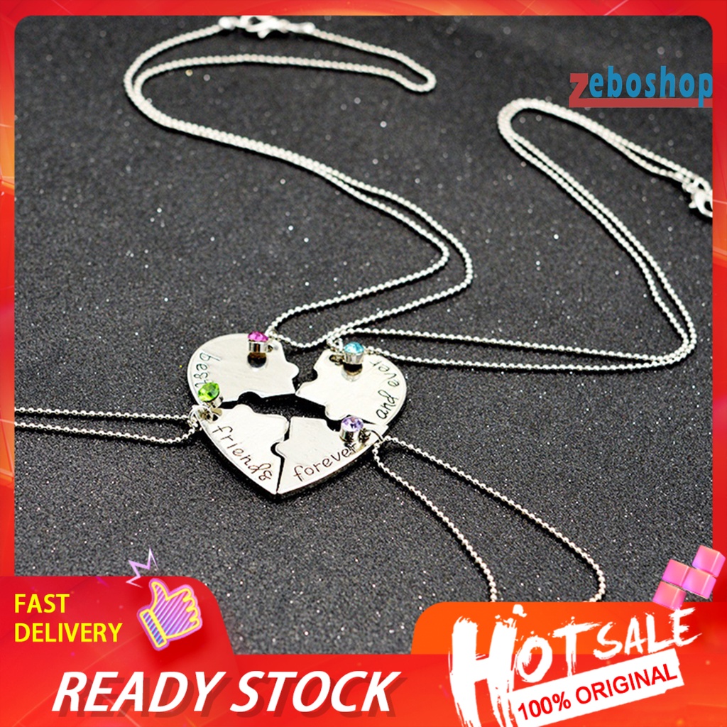 Bộ 4 Vòng cổ Mặt Trái Tim Đính Đá Thời Trang