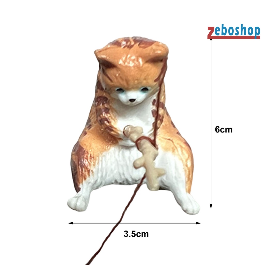 Đồ Trang Trí Bể Cá Hình Mèo Hoạt Hình Tinh Tế