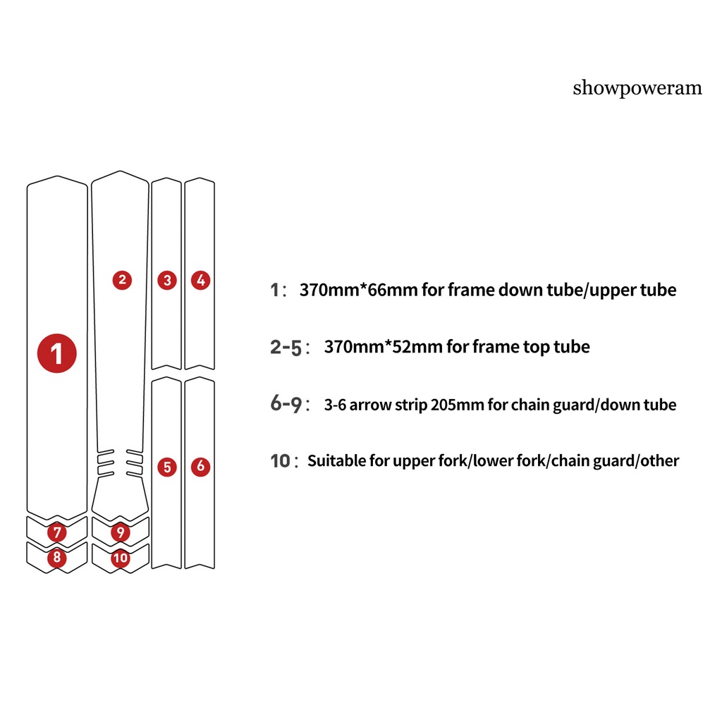 Bộ Miếng Dán Trang Trí Khung Xe Đạp SP-1 Bằng TPU Chống Nước Chống Trầy Xước Họa Tiết Hoạt Hình