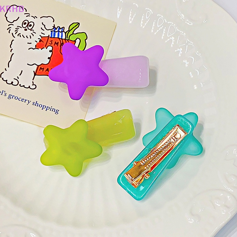 Kẹp Tóc Hình Ngôi Sao Bằng Resin Dễ Thương Thời Trang Mùa Hè Cho Bé Gái Mới