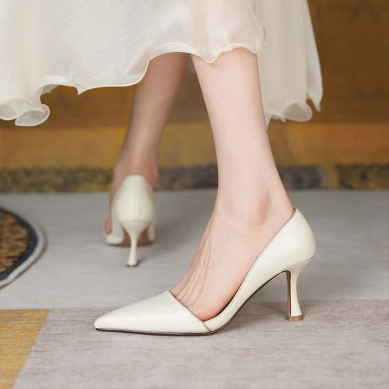 Giày Cao Gót Mũi Nhọn Thiết Kế Mới Thời Trang Theo Phong Cách Pháp Cho Nữ