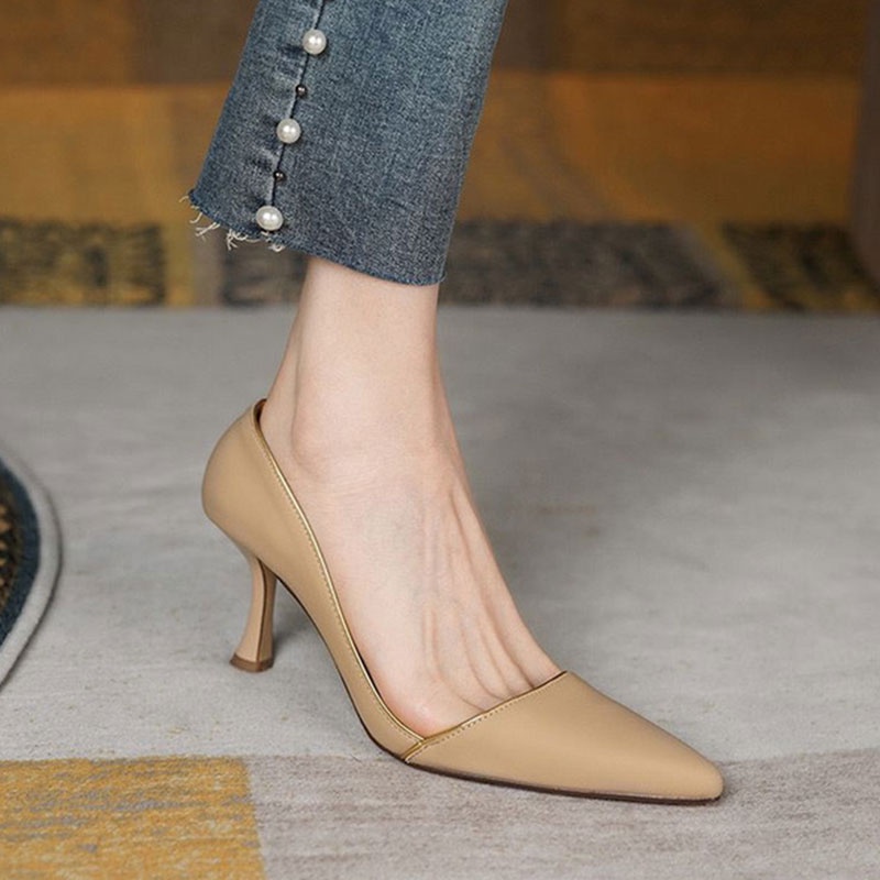 Giày Cao Gót Mũi Nhọn Thiết Kế Mới Thời Trang Theo Phong Cách Pháp Cho Nữ