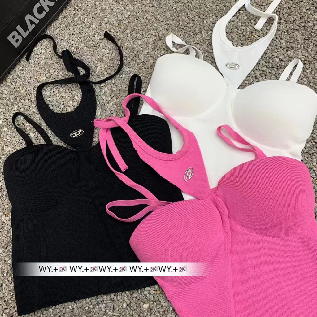 Áo Hai Dây Dệt Kim Dáng Ngắn Thời Trang Hàn Quốc 2023 Cho Nữ