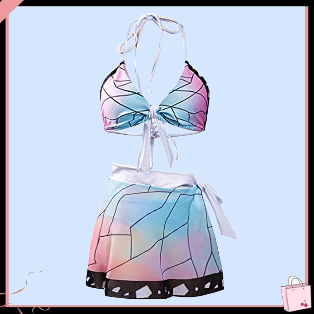 Bộ Đồ Bơi Bikini Ba Mảnh Có Đệm Nâng Ngực Thời Trang Mùa Hè Cho Nữ