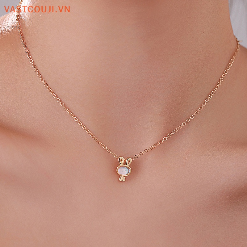 Vòng Cổ Tua Rua Một Lớp Hình Thỏ Màu Vàng Kim Phong Cách Âu Mỹ Đơn Giản Thời Trang Cho Nữ