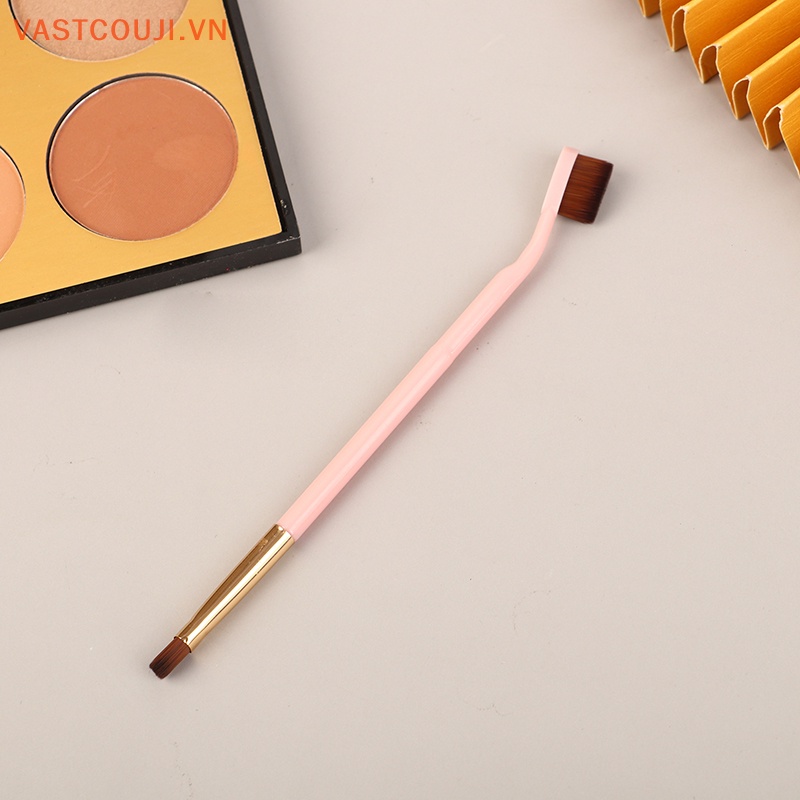 1 Cọ Trang Điểm Hai Đầu VASTJI Kèm Mút Đánh Phấn Và Cọ Lông Mày