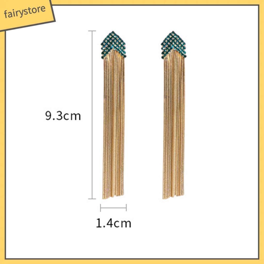 1 Đôi Bông Tai Hình Tam Giác Đính Đá Thời Trang Dành Cho Nữ