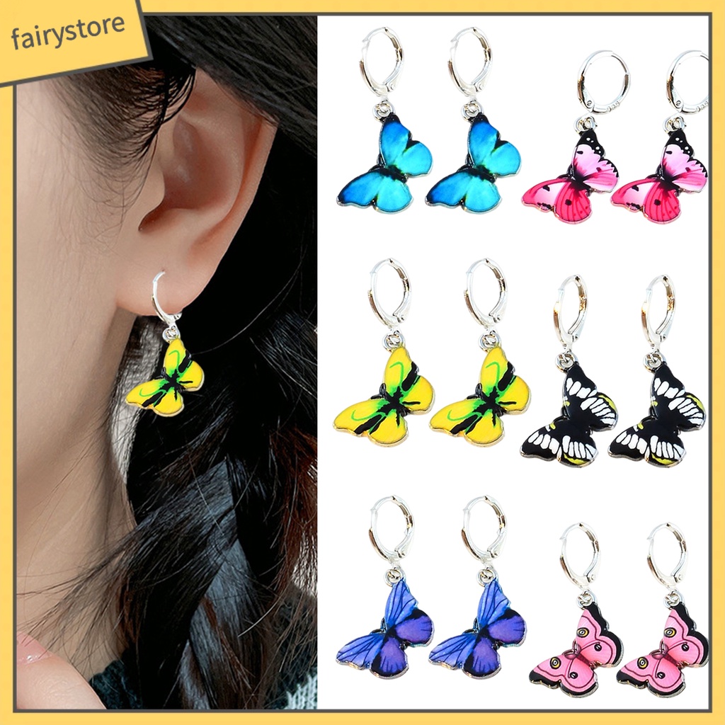 1 Đôi Bông Tai Hình Con Bướm Tinh Tế Chất Lượng Cao Dành Cho Nữ