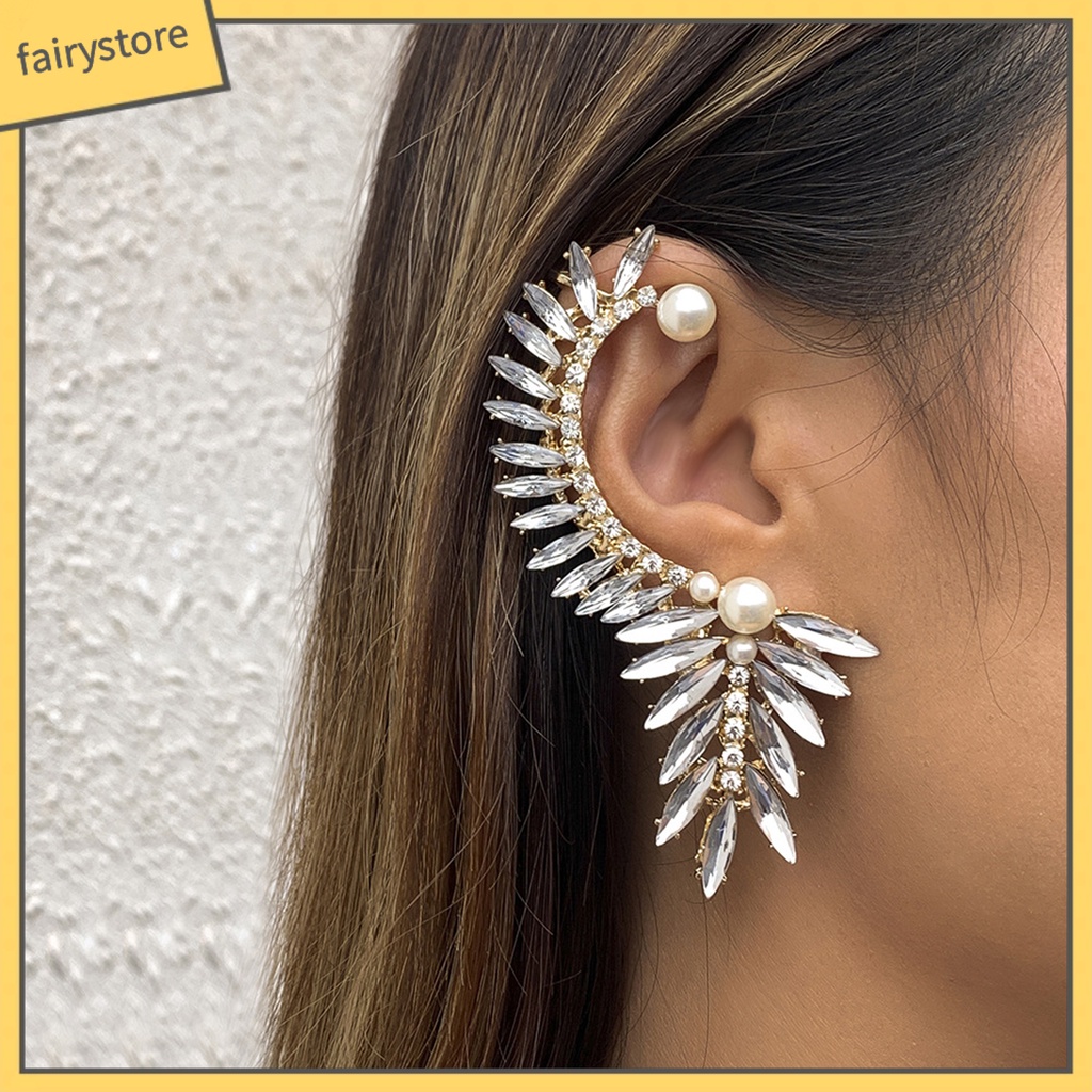 1 Khuyên Kẹp Vành Tai Đính Đá Ngọc Trai Giả Thời Trang