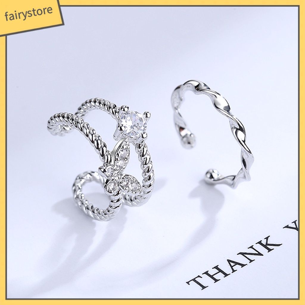 1 Khuyên Kẹp Vành Tai Hình Bướm Lấp Lánh Thời Trang Cho Nữ