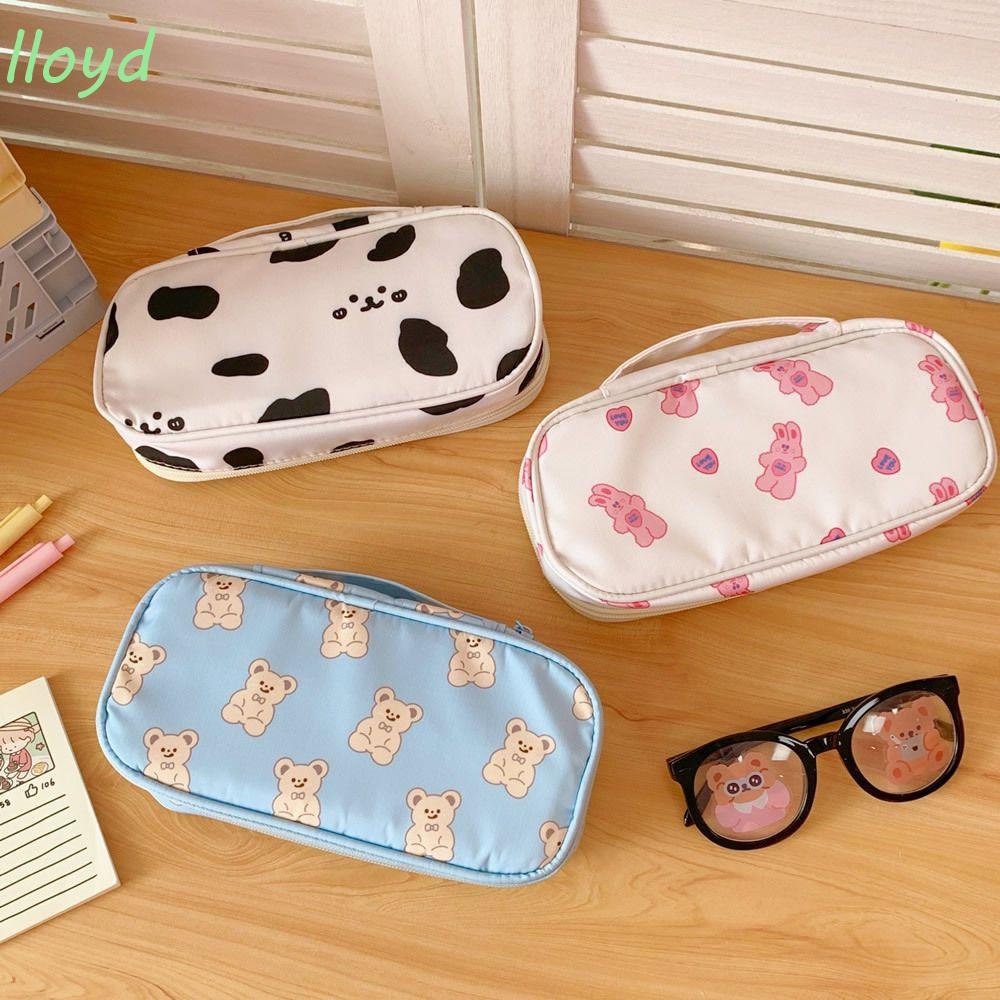 Lloyd Túi Đựng Bút Canvas Phối Lưới Hình Động Vật Hoạt Hình Dễ Thương Cho Học Sinh