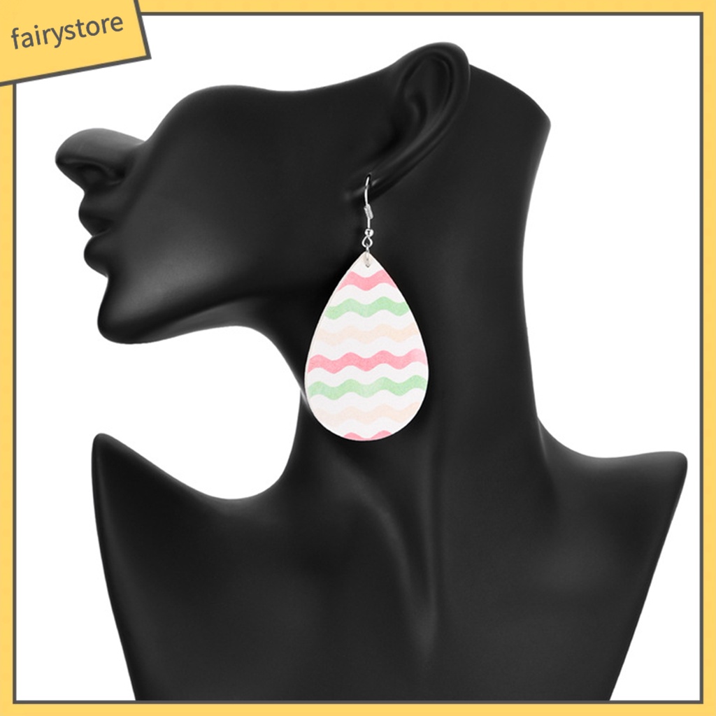 Bông Tai Hình Giọt Nước Bằng Da Giả Thời Trang Dành Cho Nữ