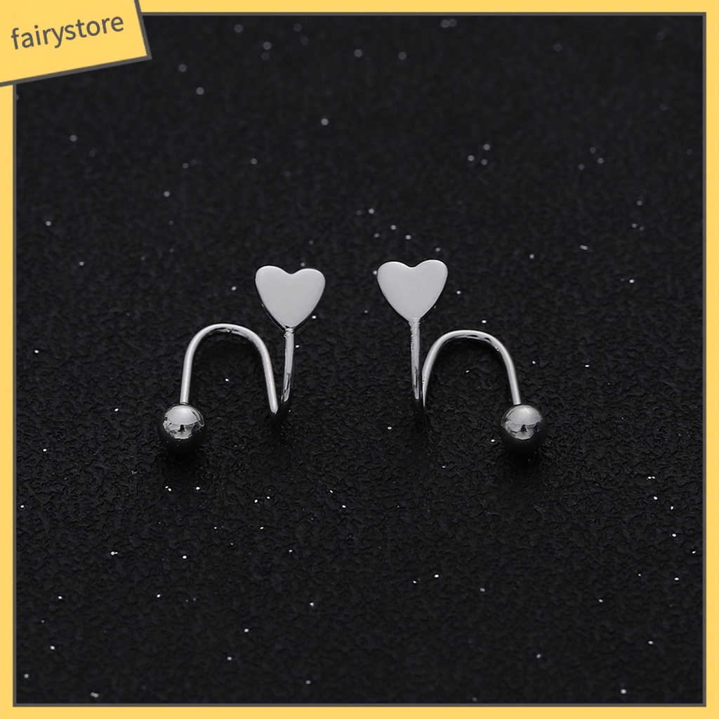 1 Đôi Bông Tai Hình Trái Tim Lấp Lánh Dành Cho Nữ