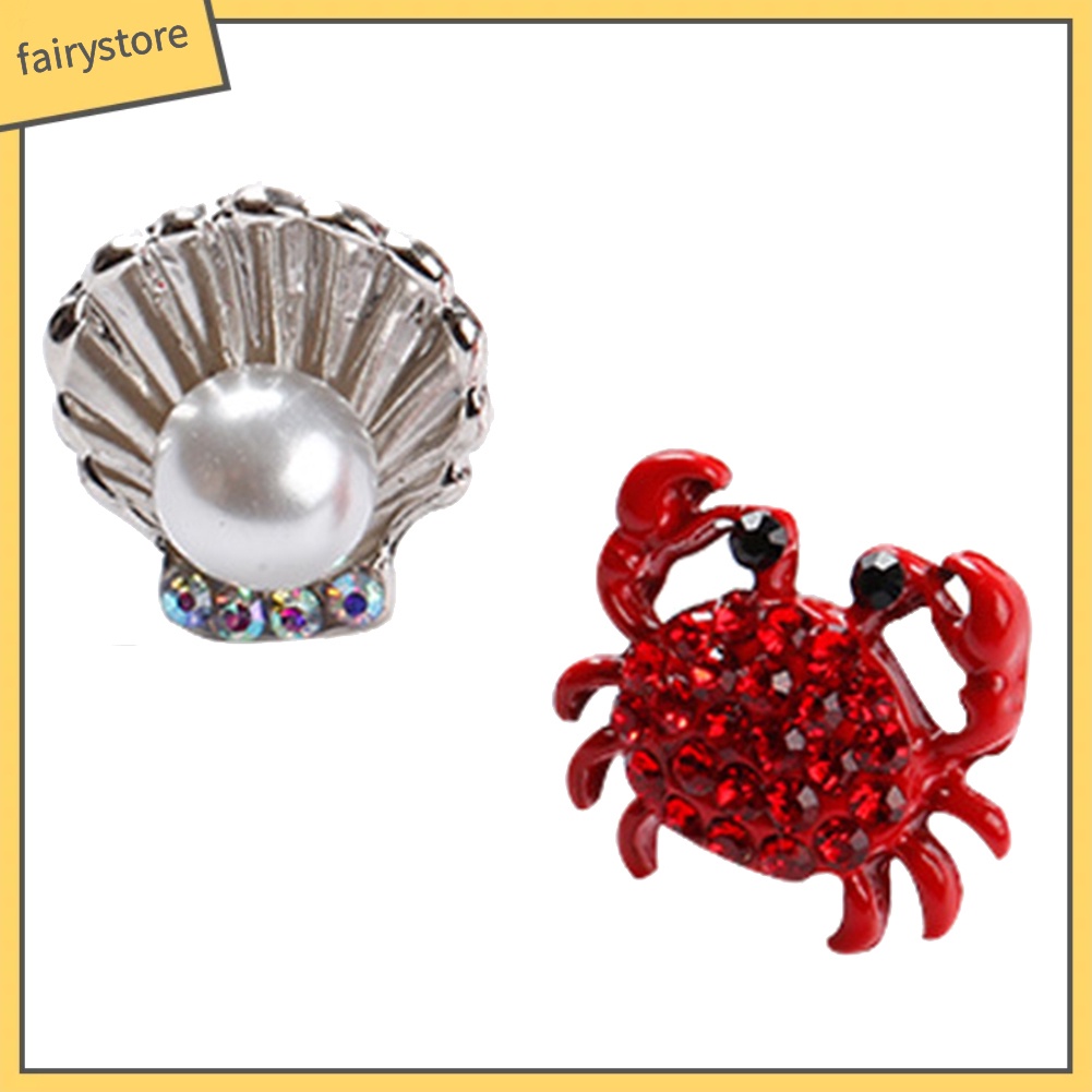 Khuyên Tai Hình Con Cua Đính Ngọc Trai Giả Dễ Thương