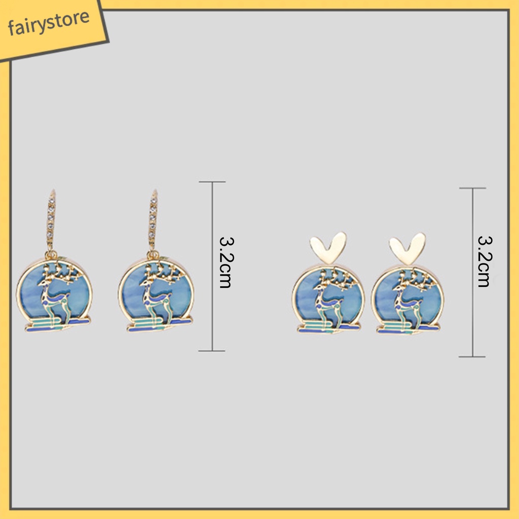 1 Đôi Bông Tai Móc Hình Cá Bằng Kim Loại Phong Cách Trung Hoa Dành Cho Nữ