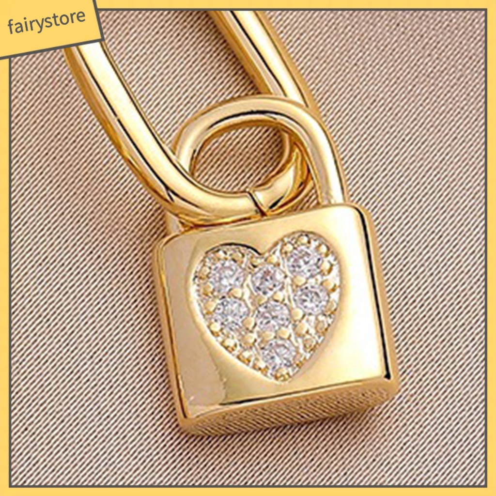 1 Đôi Bông Tai Hình Trái Tim Đính Đá Lấp Lánh Thời Trang Dự Tiệc