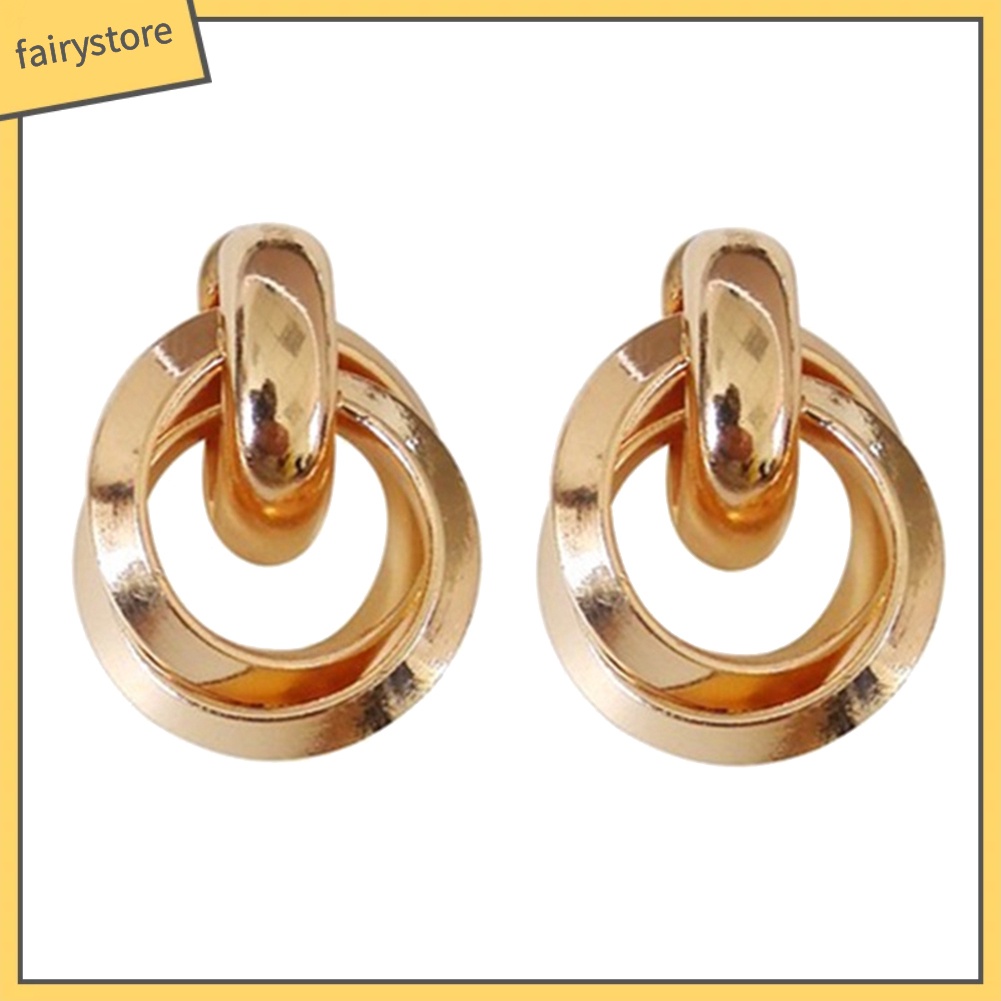 Bông Tai 3 Vòng Hình Chữ Thập Phong Cách Punk Dành Cho Nữ