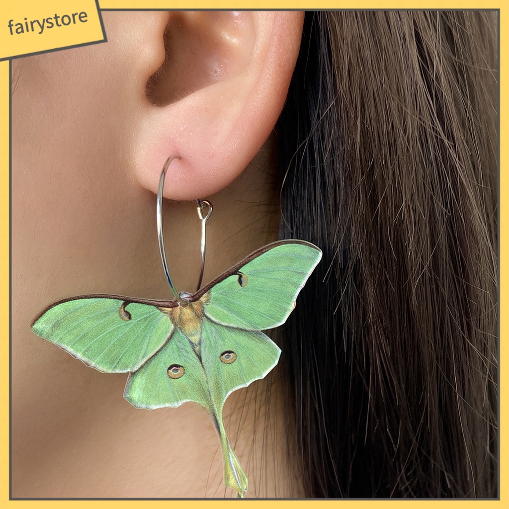 1 Đôi Bông Tai Tròn Lớn Mặt Bướm Hình Học Thời Trang Dành Cho Nữ