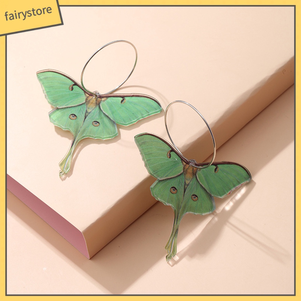 1 Đôi Bông Tai Tròn Lớn Mặt Bướm Hình Học Thời Trang Dành Cho Nữ