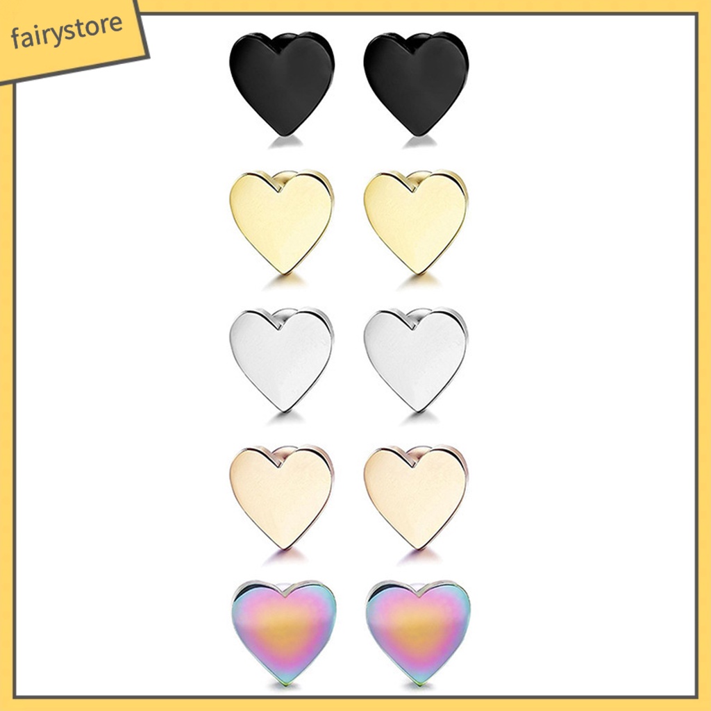 1 Khuyên Xỏ Sụn Tai Hình Trái Tim Mạ Điện Sáng Bóng Không Gây Dị Ứng Thoải Mái Thích Hợp Làm Quà Tặng Trang Sức Cho Nam Và Nữ