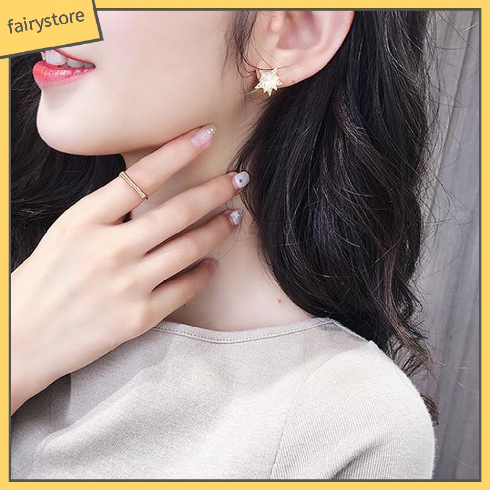 Khuyên Tai Hình Ngôi Sao Và Mặt Trăng Thời Trang Cho Nữ